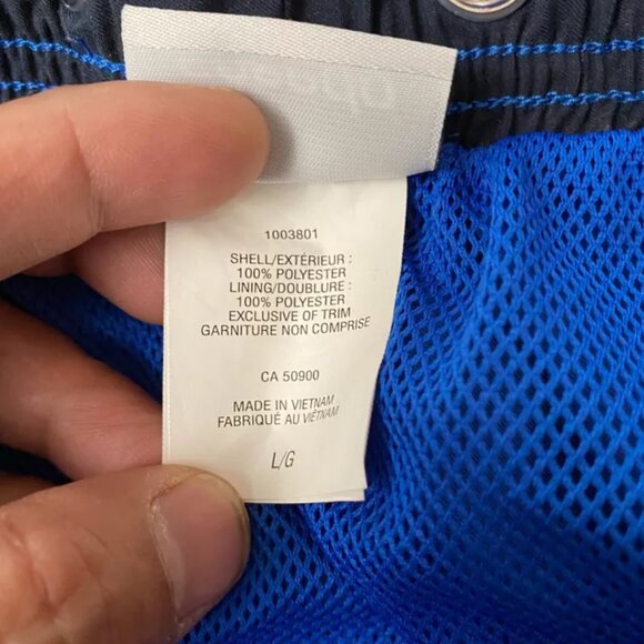 Speedo Swim Shorts Men Size Large Blue Pockets Polyester - STAIN - READ - Picture 8 of 10